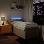 vidaXL Sommier à lattes de lit avec matelas Crème 80x200 cm Tissu