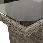 vidaXL Ensemble de bistro de jardin 7 Pièces coussins gris poly rotin