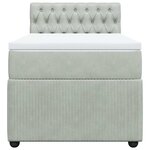 vidaXL Sommier à lattes de lit et matelas Gris clair 100x200cm Velours