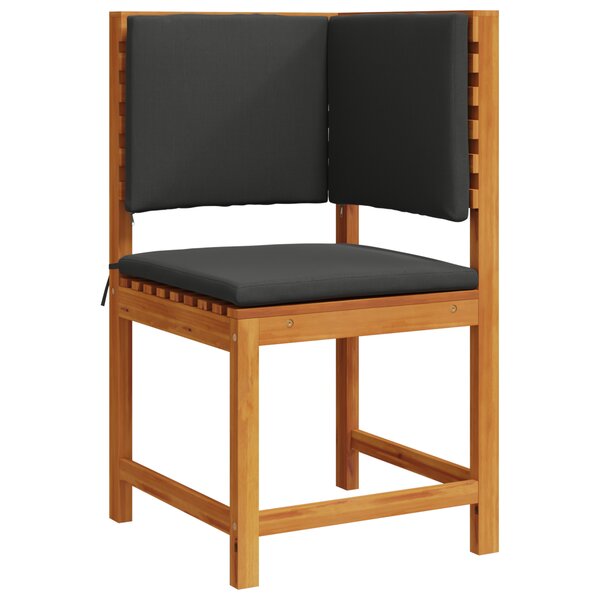 Fauteuil d'angle de jardin vidaXL avec coussins en bois d'acacia massif