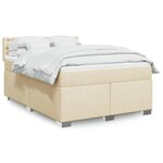 vidaXL Sommier à lattes de lit avec matelas Crème 140x200 cm Tissu