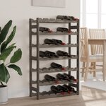 vidaXL Casier à bouteilles pour 42 bouteilles gris bois pin solide