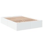 vidaXL Cadre de lit blanc 135x190 cm bois d'ingénierie