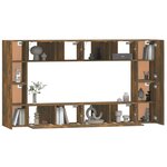 vidaXL Ensemble de meubles TV 8 Pièces Chêne fumé Bois d'ingénierie