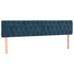 vidaXL Tête de lit à LED Bleu foncé 180x7x78/88 cm Velours