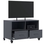 vidaXL Meuble TV anthracite 68x39x43 5 cm acier laminé à froid