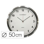 Q-connect horloge murale - Métallique - Diamètre 60 cm - Chrome