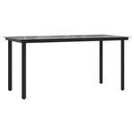 vidaXL Ensemble à manger jardin et coussins 7 Pièces Noir et gris Rotin