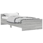 vidaXL Cadre de lit sonoma gris 100x200 cm bois d'ingénierie