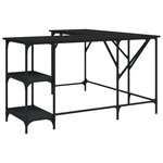 Bureau table poste de travail meuble d'ordinateur informatique étude 139 x 139 x 75 cm bois d'ingénierie noir 02_0023903