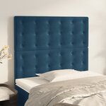 vidaXL Têtes de lit 2 Pièces Bleu foncé 100x5x78/88 cm Velours