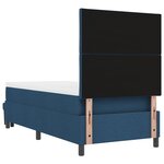 vidaXL Lit à Ressorts avec Matelas & Banc Bleu 90x190 cm Tissu