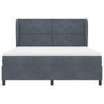 Lit à ressorts vidaXL avec matelas gris foncé 180x200 cm velours