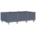 vidaXL Jardinière à roulettes gris 150x80x54 cm PP
