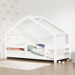 Lit cabane enfant LUCKY 120 x 180 blanc