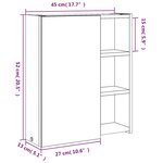 vidaXL Armoire de salle de bain à miroir avec LED gris 45x13x52 cm