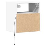 vidaXL Meuble TV mural avec lumières LED blanc 41x31x45 cm