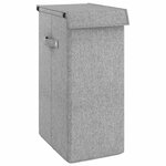 vidaXL Panier à linge pliable Gris 26x34 5x59 5 cm Tissu en faux lin