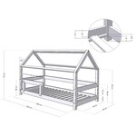 Lit cabane avec étagère 90 x 200 blanc