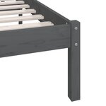vidaXL Cadre de lit sans matelas gris bois de pin massif