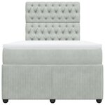 vidaXL Sommier à lattes de lit et matelas Gris clair 120x200cm Velours