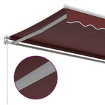 vidaXL Auvent manuel rétractable bordeaux 450x300 cm