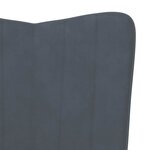 vidaXL Chaise à bascule avec repose-pied Gris foncé Velours