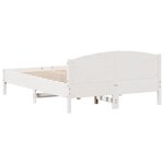 vidaXL Cadre de lit sans matelas blanc 140x190 cm bois de pin massif