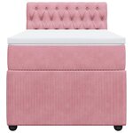 vidaXL Sommier à lattes de lit avec matelas Rose 90x200 cm Velours