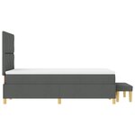 vidaXL Lit à ressorts avec matelas et banc gris foncé 120x200 cm tissu