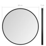 vidaXL Miroir mural Noir 60 cm