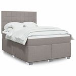 vidaXL Sommier à lattes de lit avec matelas Taupe 160x200 cm Tissu