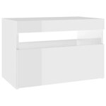 vidaXL Meubles TV avec lumières LED 2 Pièces blanc brillant 60x35x40 cm