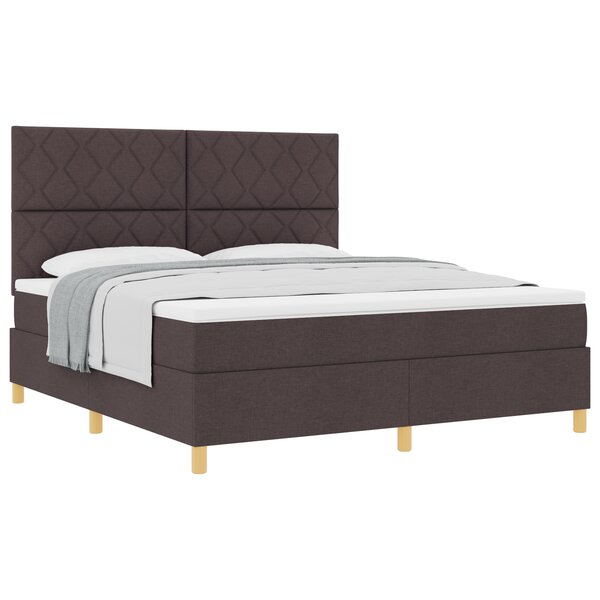 vidaXL Lit avec sommier et matelas marron foncé super king