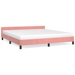 vidaXL Cadre de lit avec tête de lit Rose 160x200 cm Velours