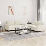 vidaXL Ensemble de canapés 2 Pièces avec coussins Crème Velours
