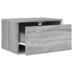 vidaXL Tables de chevet murales avec lumières LED 2 Pièces sonoma gris