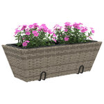 vidaXL Jardinières avec crochets 2 Pièces gris résine tressée