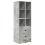 vidaXL Bureau avec rangement en bois d'ingénierie gris béton