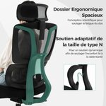 Chaise de direction chaise de bureau ergonomique et réglable en hauteur dossier en maille respirante support lombaire appui-tête et accoudoirs noir 20_0005289