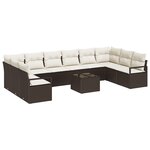 vidaXL Ensemble de canapé de jardin 10 pièces avec coussins en poly rattan gris