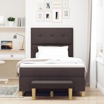 vidaXL Lit à ressorts avec matelas et banc Marron foncé 120 x 190 cm Tissu