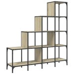 vidaXL Bibliothèque chêne sonoma 122x30x132cm bois ingénierie et métal