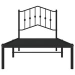 vidaXL Cadre de lit métal avec tête de lit noir 80x200 cm