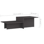 Vidaxl table basse gris 111 5x50x33 cm bois d'ingénierie