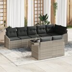 vidaXL Ensemble de Salle à Manger de Jardin 9 pièces avec coussins en poly rotin gris