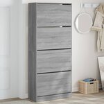 vidaXL Armoire à chaussures 4 tiroirs rabattables sonoma gris