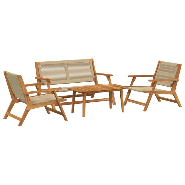vidaXL Ensemble de chaises de jardin de 4 - Bois d'acacia beige