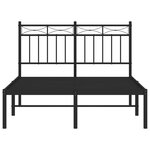 vidaXL Cadre de lit métal sans matelas avec tête de lit noir 120x190cm