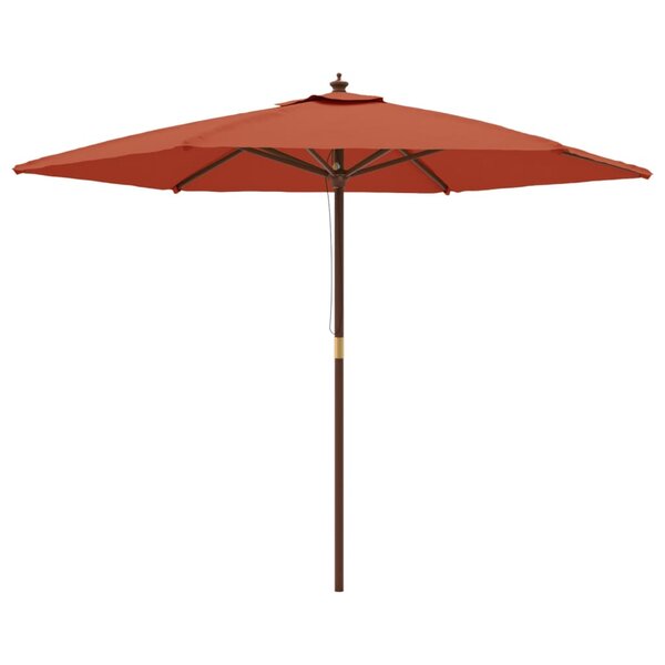 vidaXL Parasol de jardin avec mât en bois terre cuite 299x240 cm